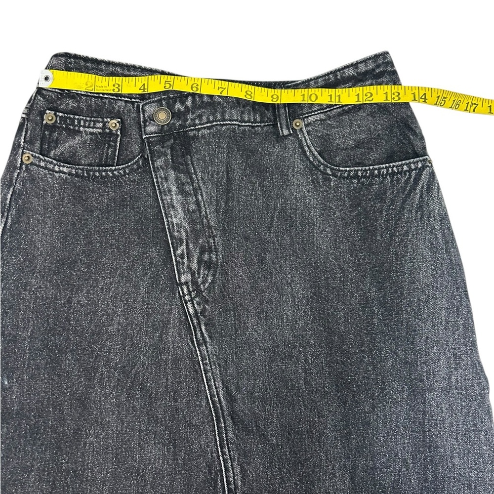 Dressed in Lala Maxi Black Denim Slit Skirt small Casual Fashion Slant NWT - Picture 4 of 10